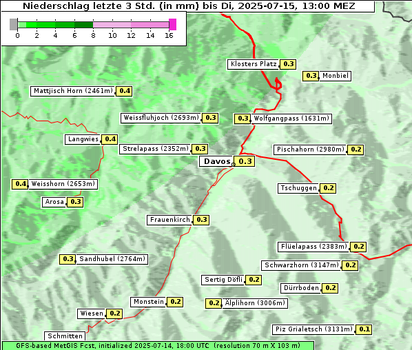 Niederschlag, 15. 7. 2025