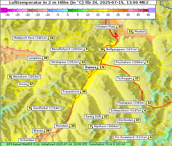 Temperatur, 15. 7. 2025