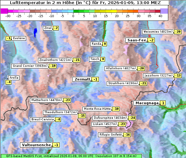 Temperatur, 9. 1. 2026