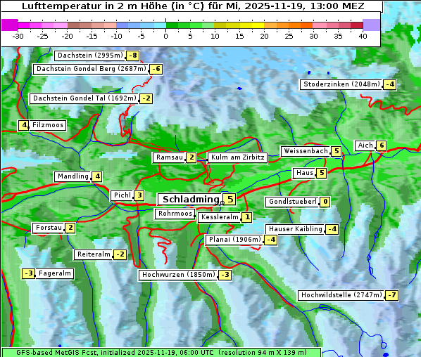Temperatur, 19. 11. 2025