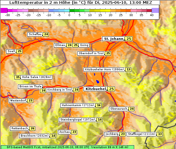 Temperatur, 10. 6. 2025