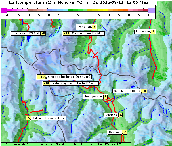 Temperatur, 11. 3. 2025