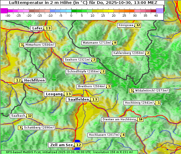 Temperatur, 30. 10. 2025