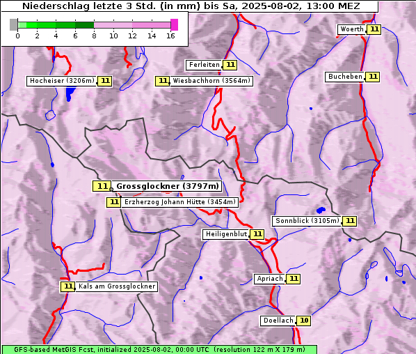 Niederschlag, 2. 8. 2025