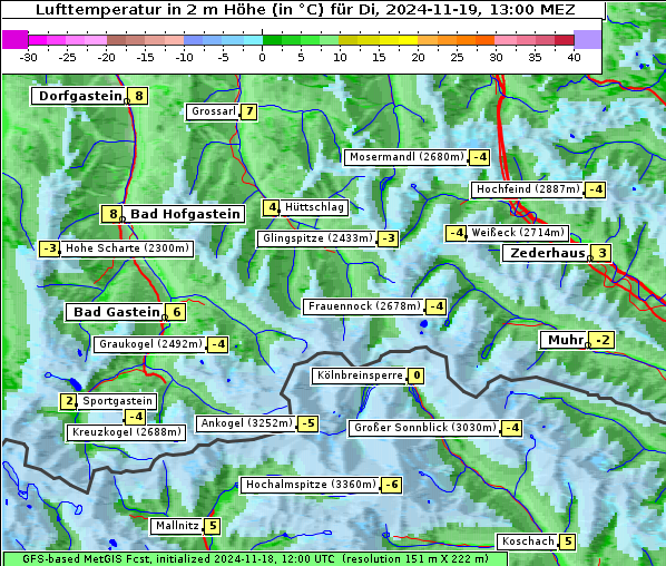 Temperatur, 19. 11. 2024