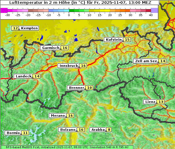 Temperatur, 7. 11. 2025