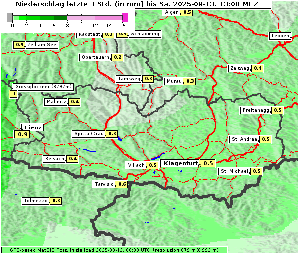 Niederschlag, 13. 9. 2025