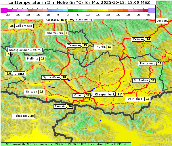 Temperatur, 13. 10. 2025