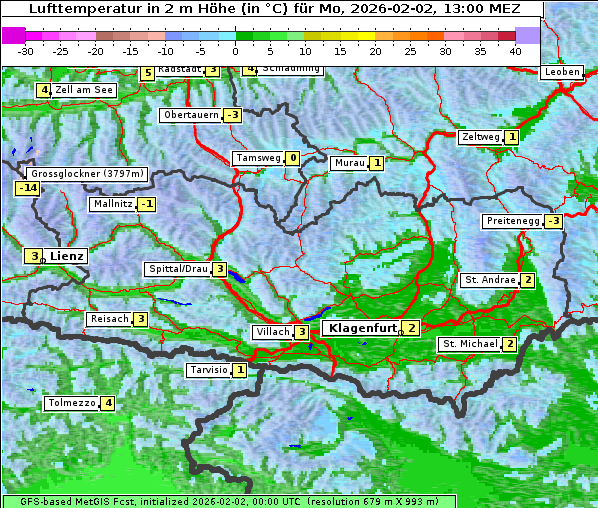 Temperatur, 2. 2. 2026