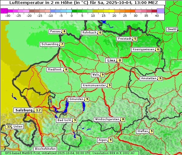 Temperatur, 4. 10. 2025