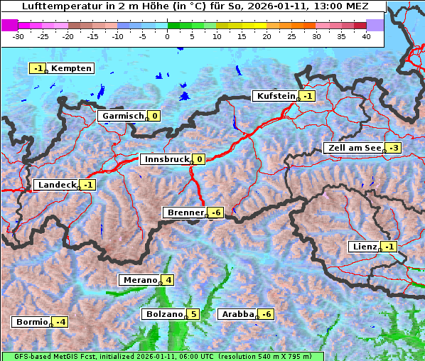 Temperatur, 11. 1. 2026