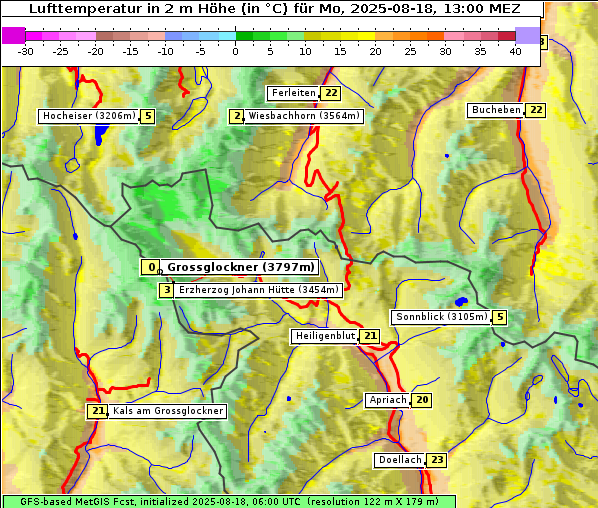 Temperatur, 18. 8. 2025