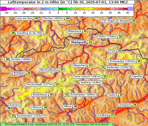 Temperatur, 1. 7. 2025
