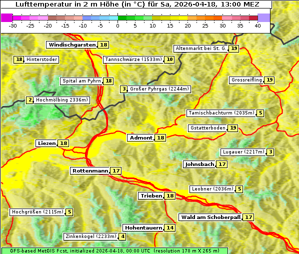 Temperatur, 18. 4. 2026