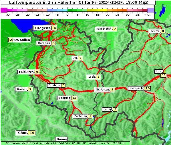 Temperatur, 27. 12. 2024