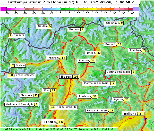 Temperatur, 6. 3. 2025