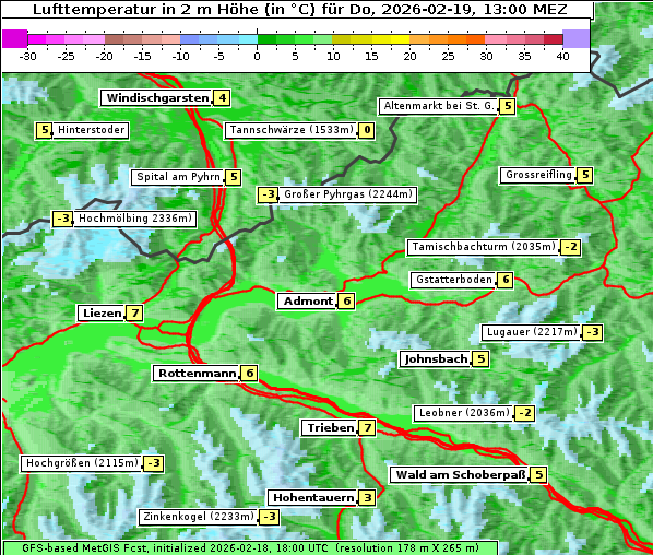 Temperatur, 19. 2. 2026