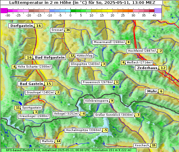Temperatur, 11. 5. 2025