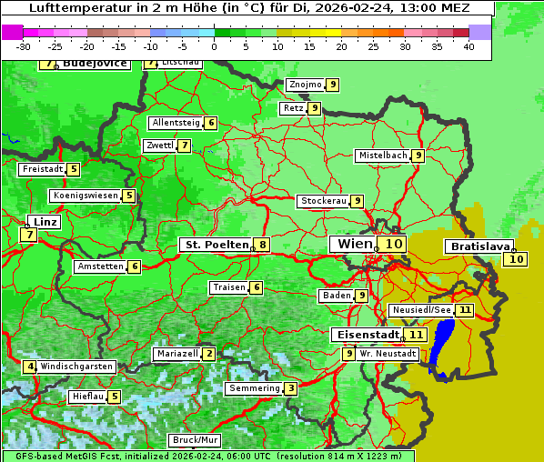 Temperatur, 24. 2. 2026