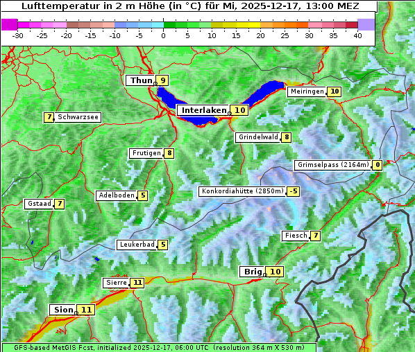 Temperatur, 17. 12. 2025