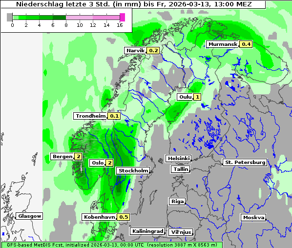 Niederschlag, 13. 3. 2026