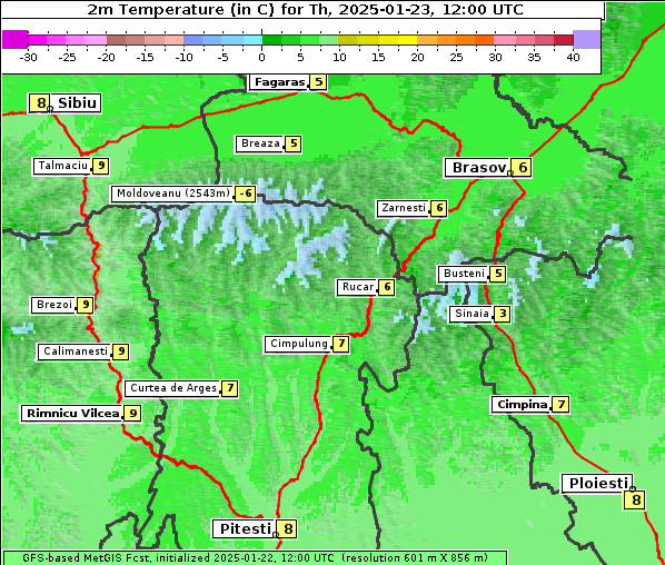 Temperatur, 23. 1. 2025