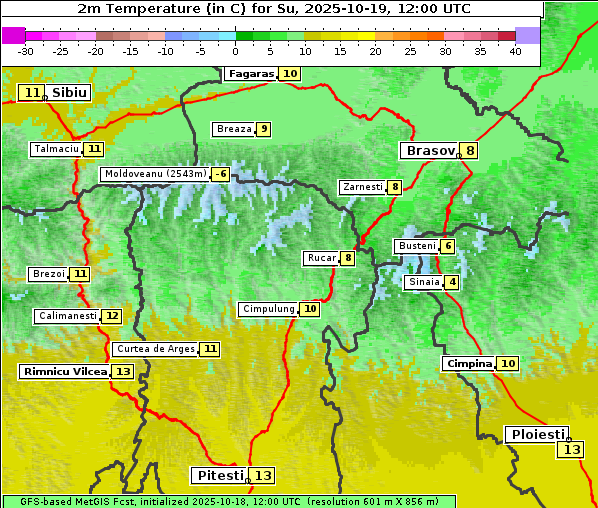 Temperatur, 19. 10. 2025