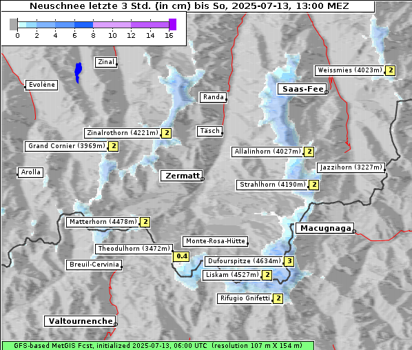 Neuschnee, 13. 7. 2025