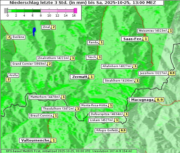 Niederschlag, 25. 10. 2025