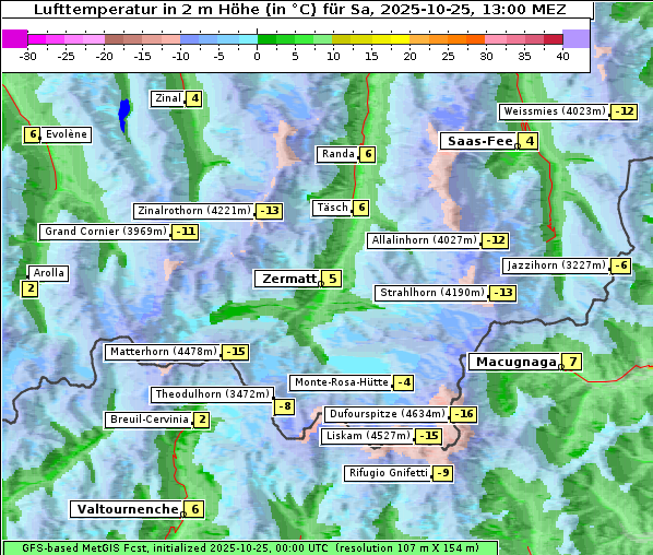 Temperatur, 25. 10. 2025