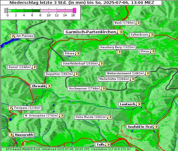 Niederschlag, 6. 7. 2025