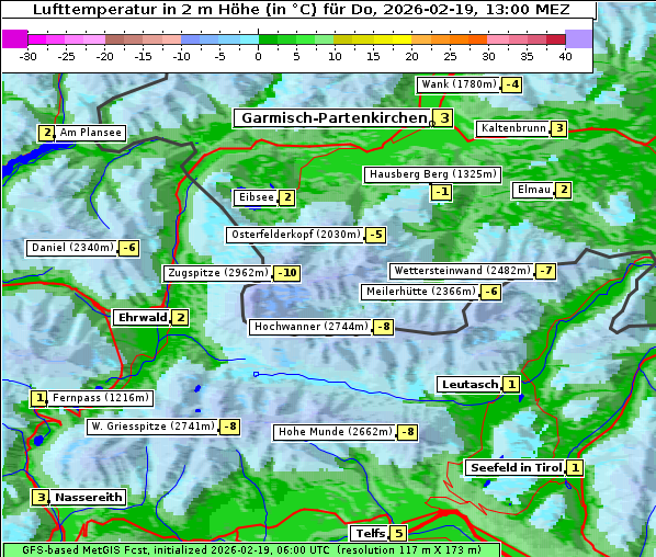 Temperatur, 19. 2. 2026