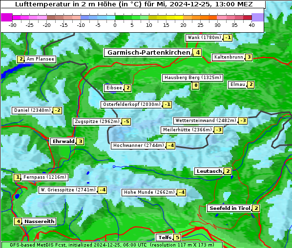 Temperatur, 25. 12. 2024