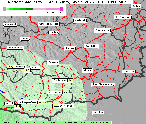 Niederschlag, 1. 11. 2025