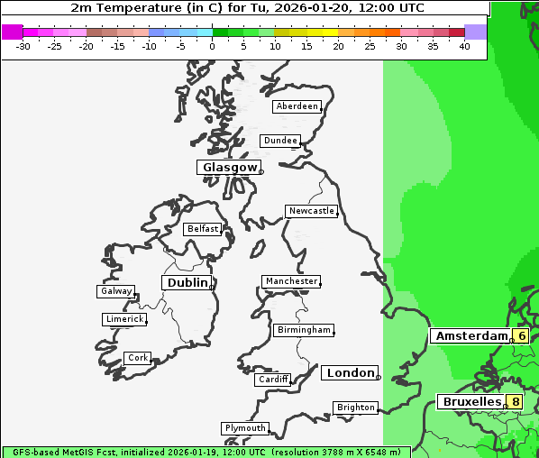 Temperatur, 20. 1. 2026