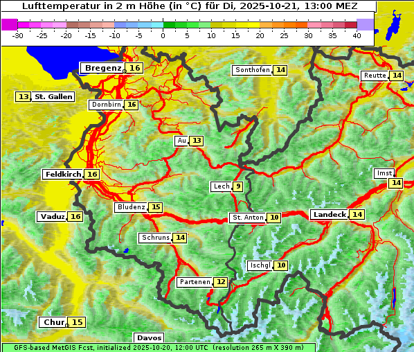 Temperatur, 21. 10. 2025