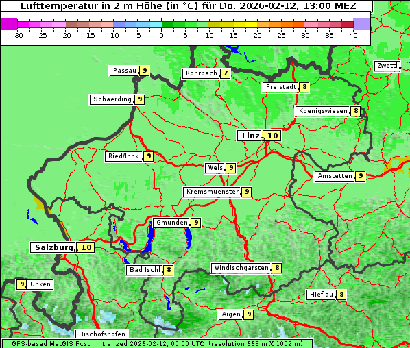 Temperatur, 12. 2. 2026