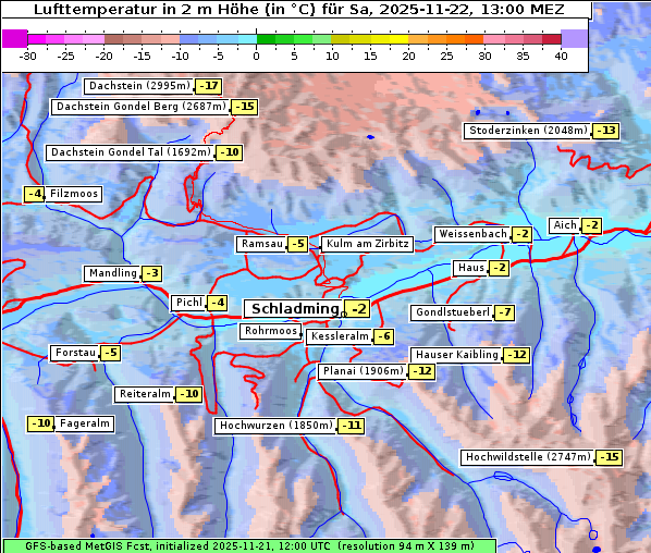 Temperatur, 22. 11. 2025