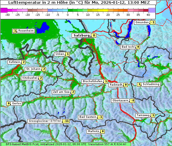 Temperatur, 12. 1. 2026