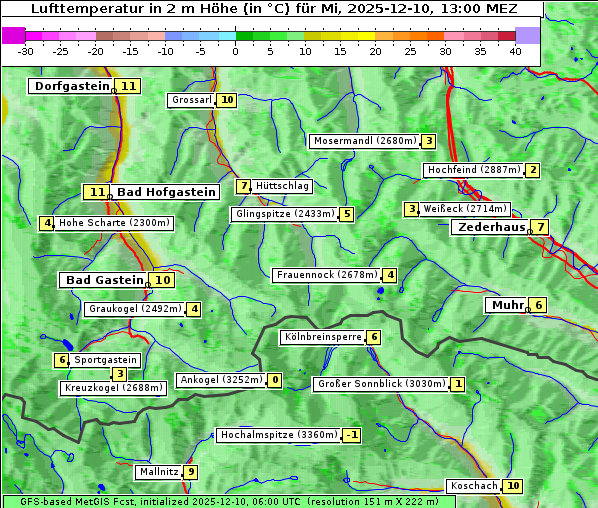 Temperatur, 10. 12. 2025