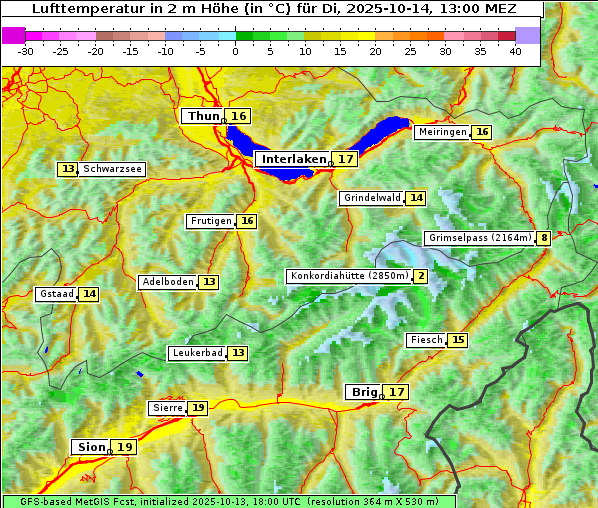 Temperatur, 14. 10. 2025