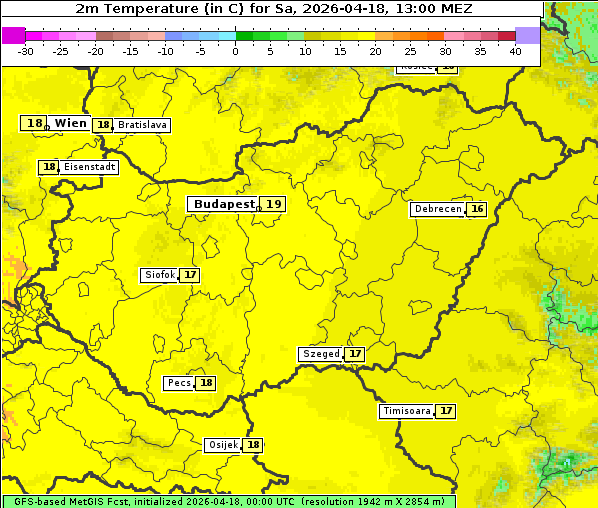 Temperatur, 18. 4. 2026
