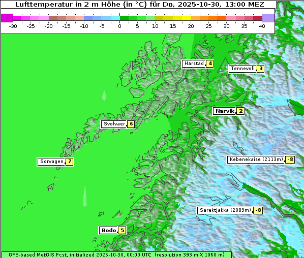 Temperatur, 30. 10. 2025
