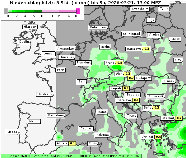 Niederschlag, 21. 3. 2026