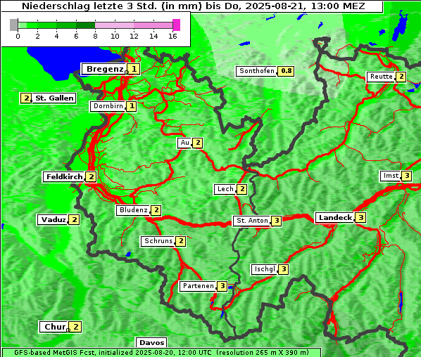 Niederschlag, 21. 8. 2025