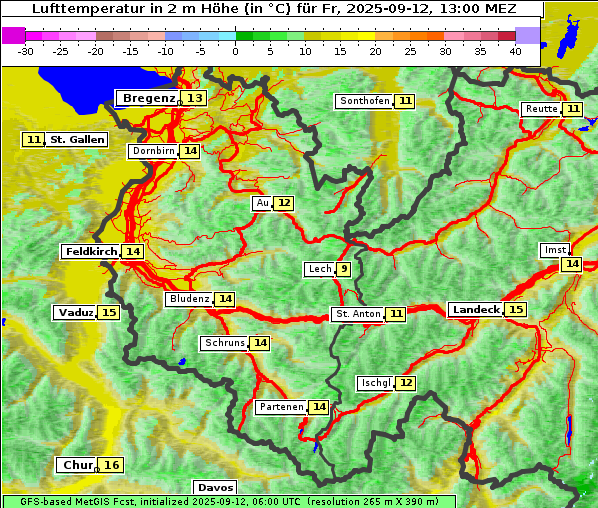 Temperatur, 12. 9. 2025
