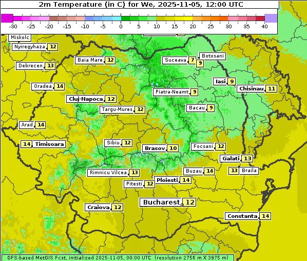 Temperatur, 5. 11. 2025