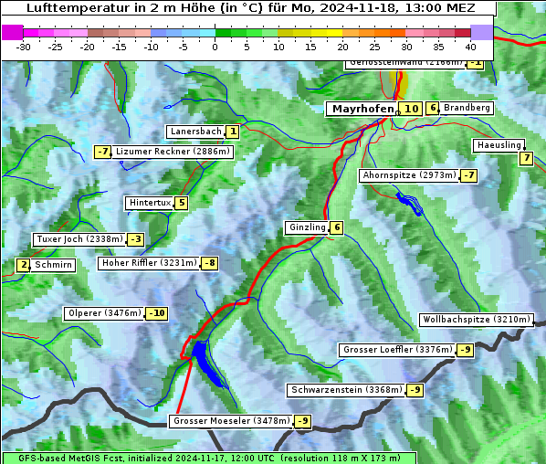 Temperatur, 18. 11. 2024