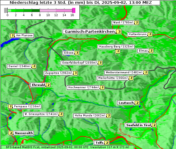 Niederschlag, 2. 9. 2025
