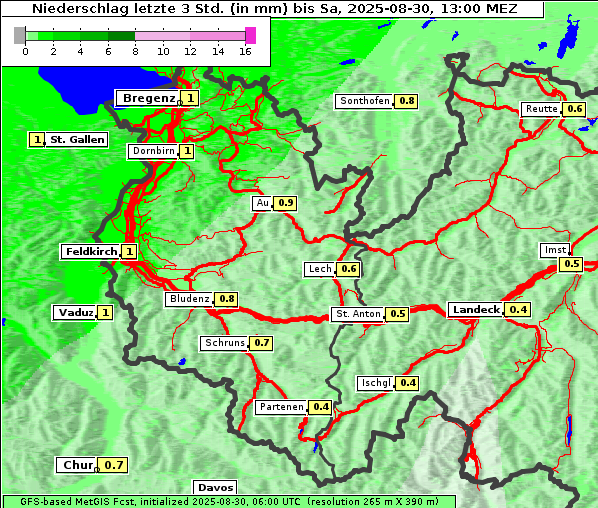 Niederschlag, 30. 8. 2025